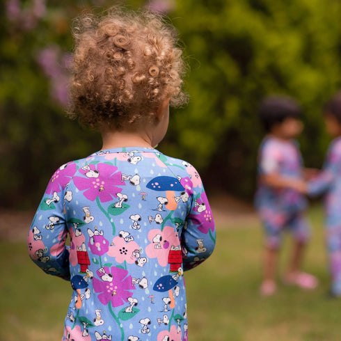 Monarch Store Bamboo Romper (Bootysuit) V3.0 LONG SLEEVED : Snoopy in Bloom